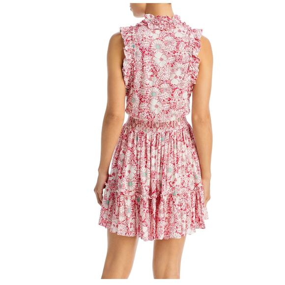 Poupette St. Barth Womens Mini Dress Size S Pink Floral Beach Vacay Resort READ - Picture 3 of 16